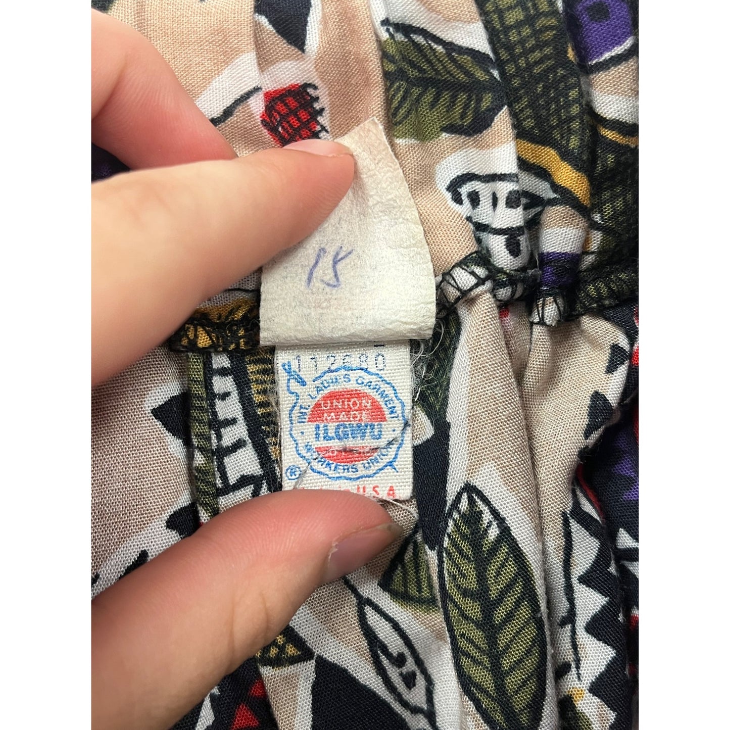 Vintage Womens High-Waisted Abstract Print Skirt 16 #8798