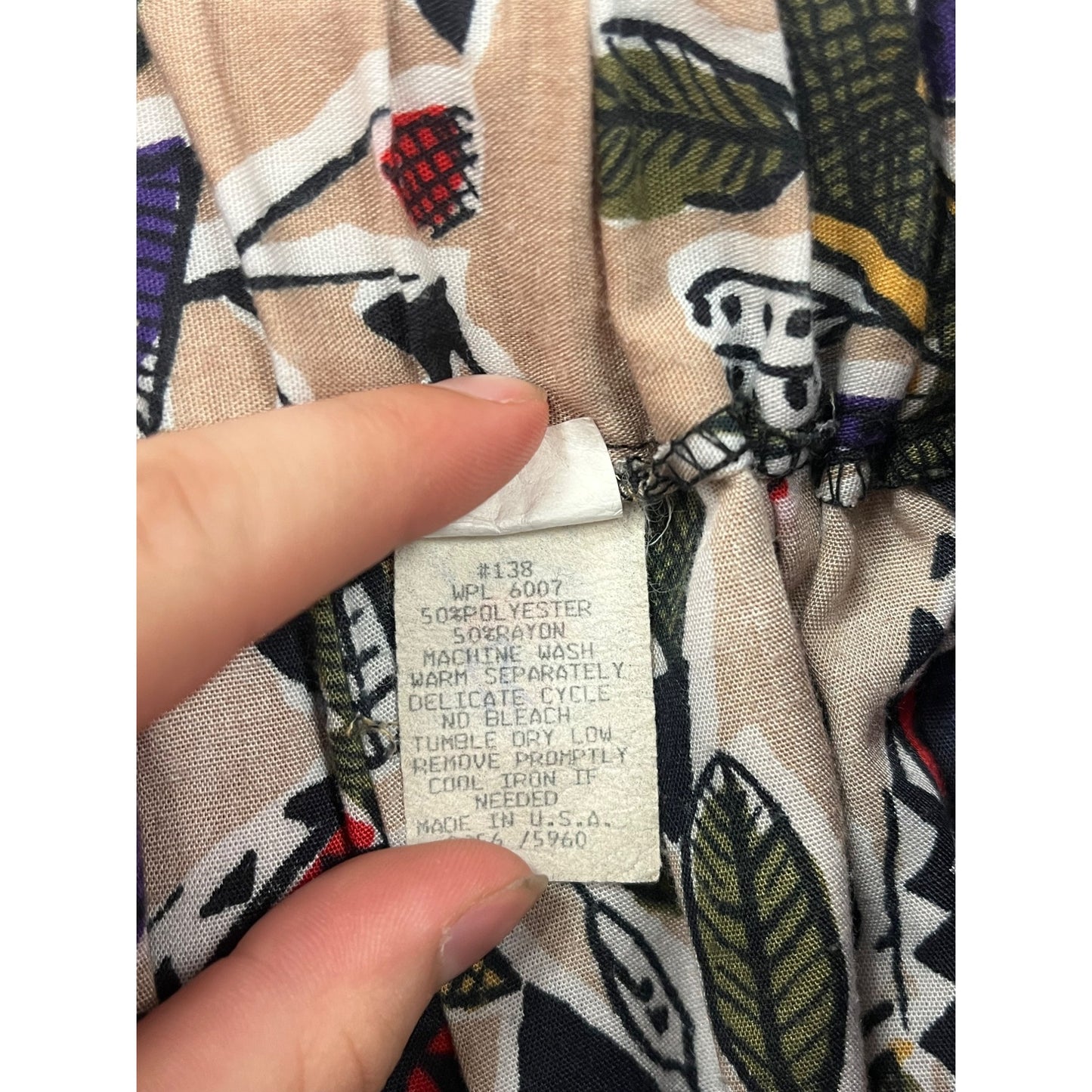 Vintage Womens High-Waisted Abstract Print Skirt 16 #8798