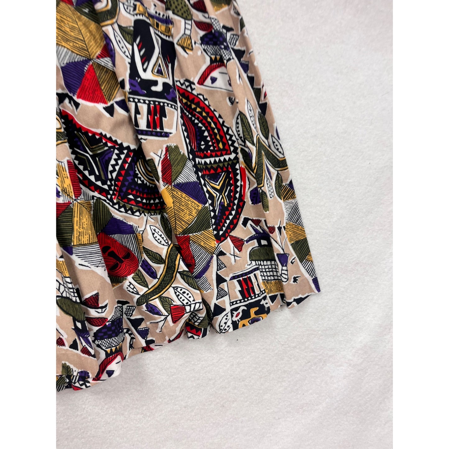 Vintage Womens High-Waisted Abstract Print Skirt 16 #8798