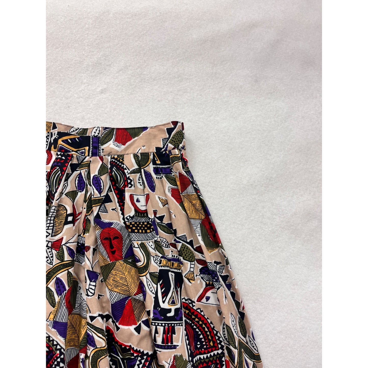 Vintage Womens High-Waisted Abstract Print Skirt 16 #8798