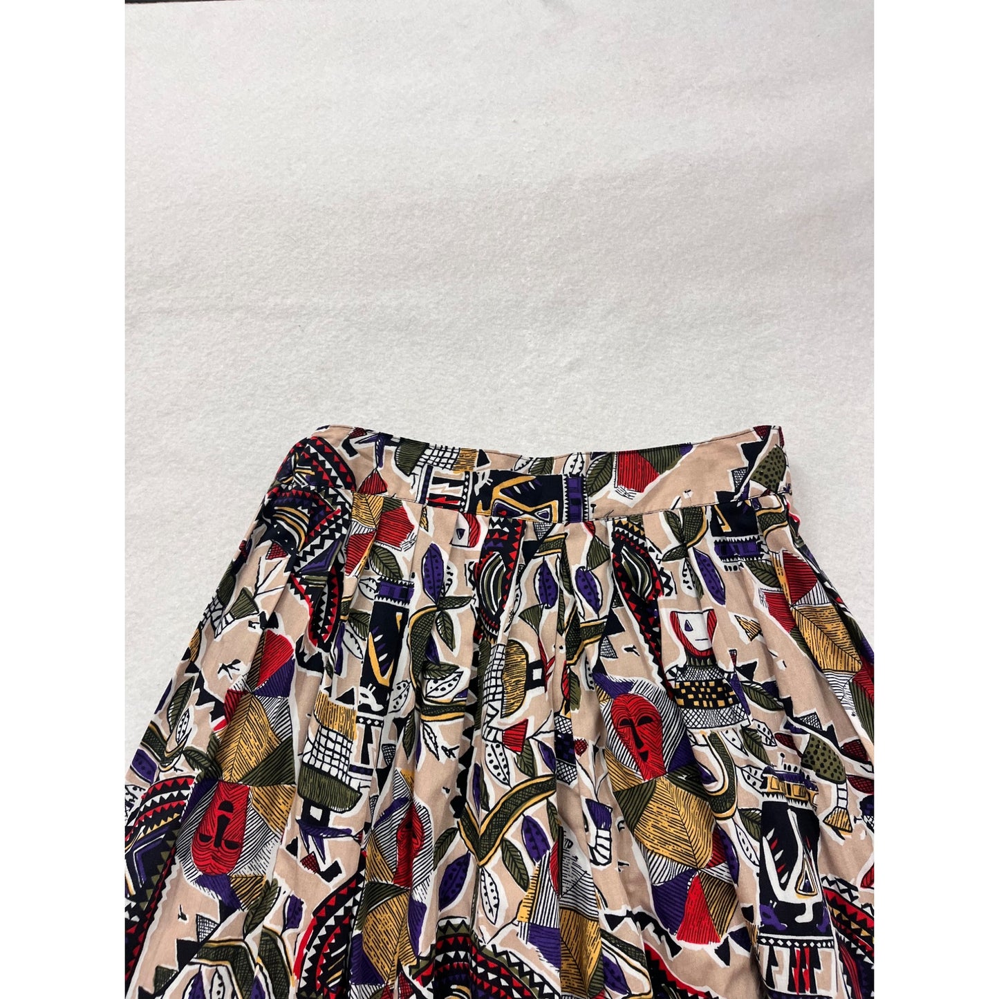 Vintage Womens High-Waisted Abstract Print Skirt 16 #8798