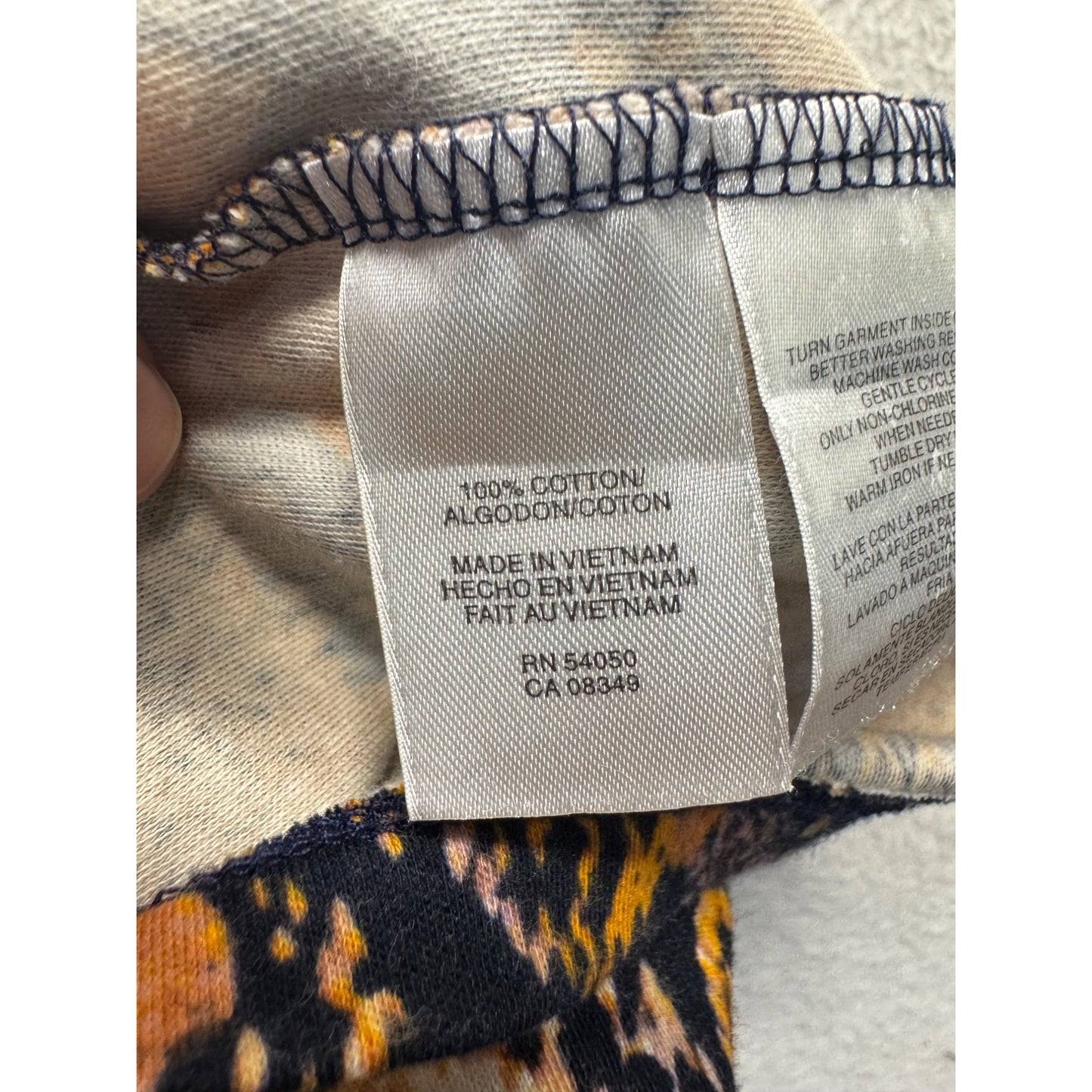 Jones New York Signature Snake Print Cotton Top 3/4 Sleeve Medium #9938