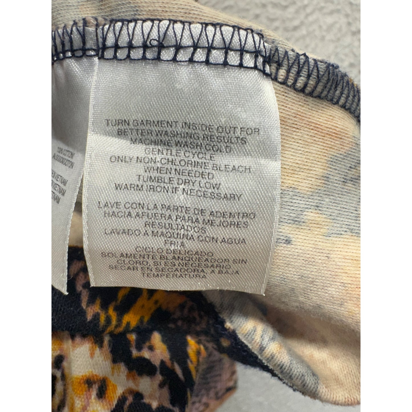 Jones New York Signature Snake Print Cotton Top 3/4 Sleeve Medium #9938