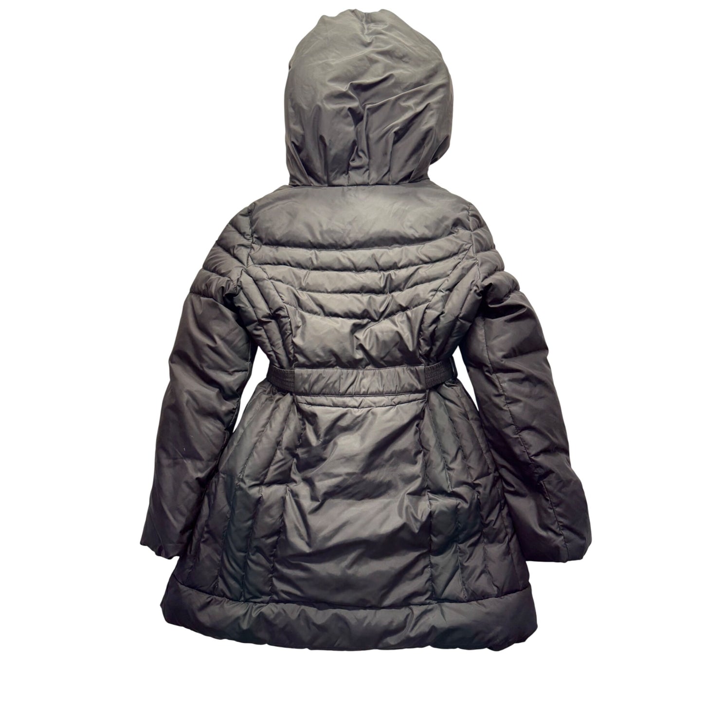 Cole Haan Signature Womens Black Hooded Belted Quilted Coat M