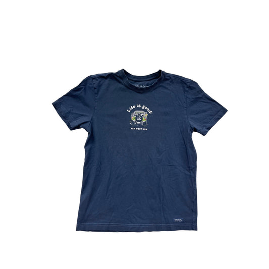 Life Is Good Crusher Tee Key West USA Graphic Navy Blue S #8949