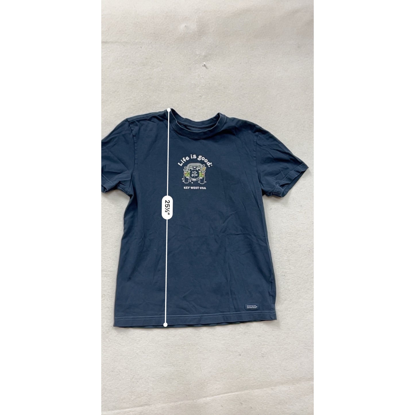 Life Is Good Crusher Tee Key West USA Graphic Navy Blue S #8949