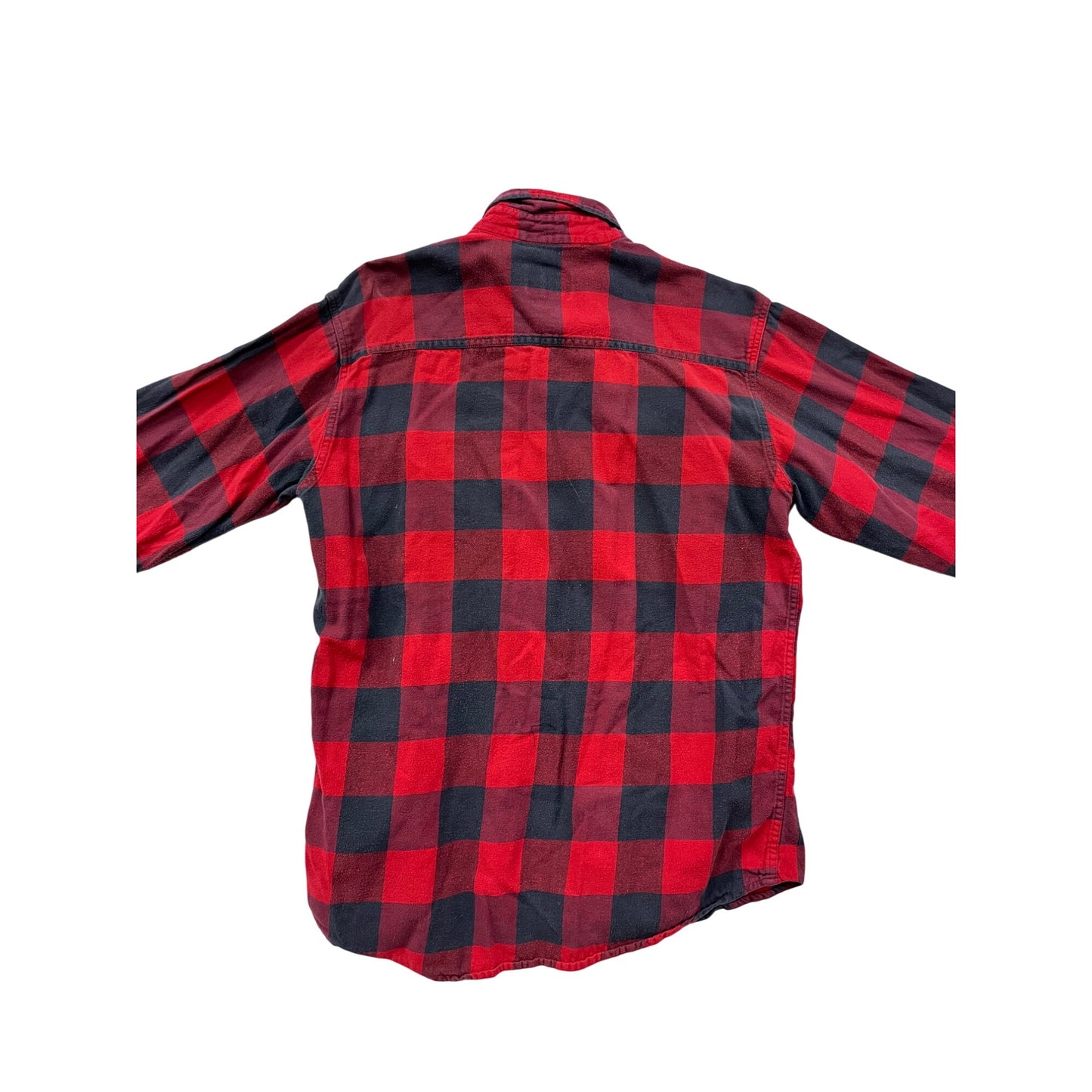 Red & Black Buffalo Plaid Button-Up Shirt By Bass Pro Shops Long Sleeve #8780