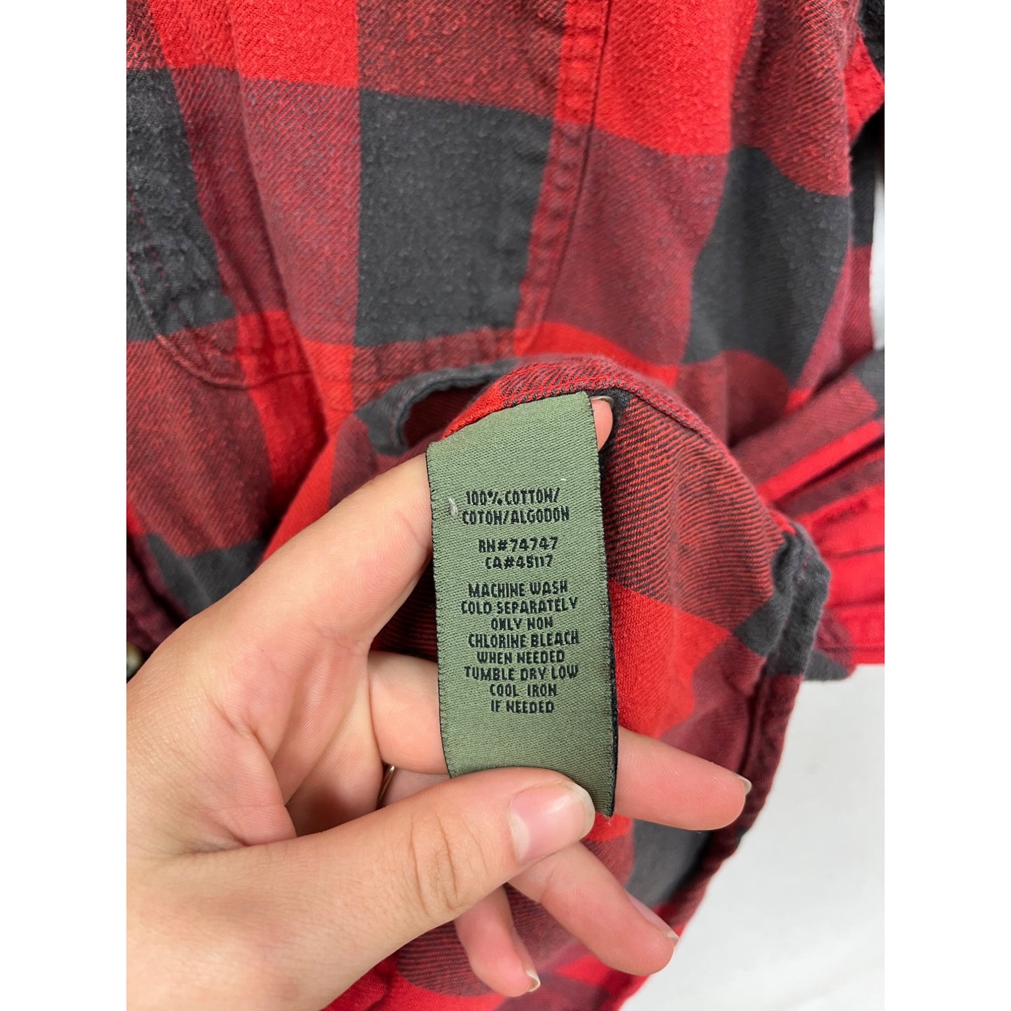 Red & Black Buffalo Plaid Button-Up Shirt By Bass Pro Shops Long Sleeve #8780