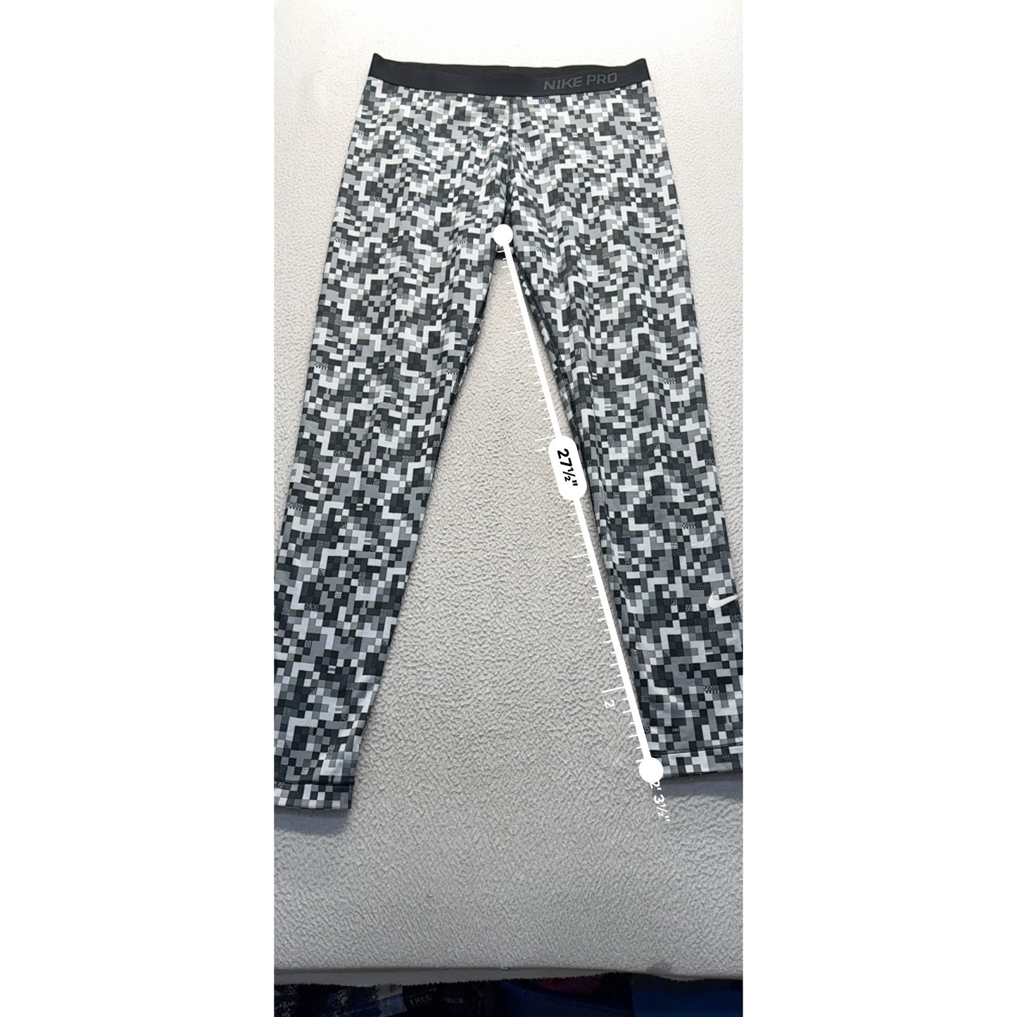 Nike Pro Dri-Fit Compression Leggings XL Pixel Camo Black/Gray 289B