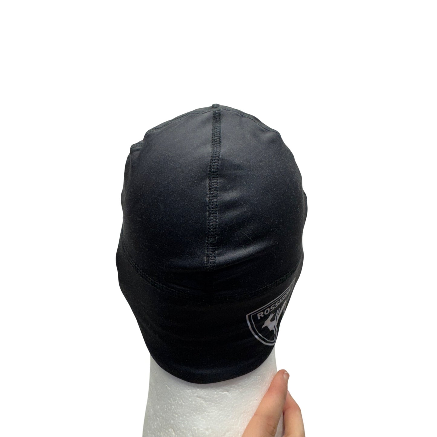Rossignol Black Stretch Beanie Hat With Logo Design Lightweight Ski Gear #9612