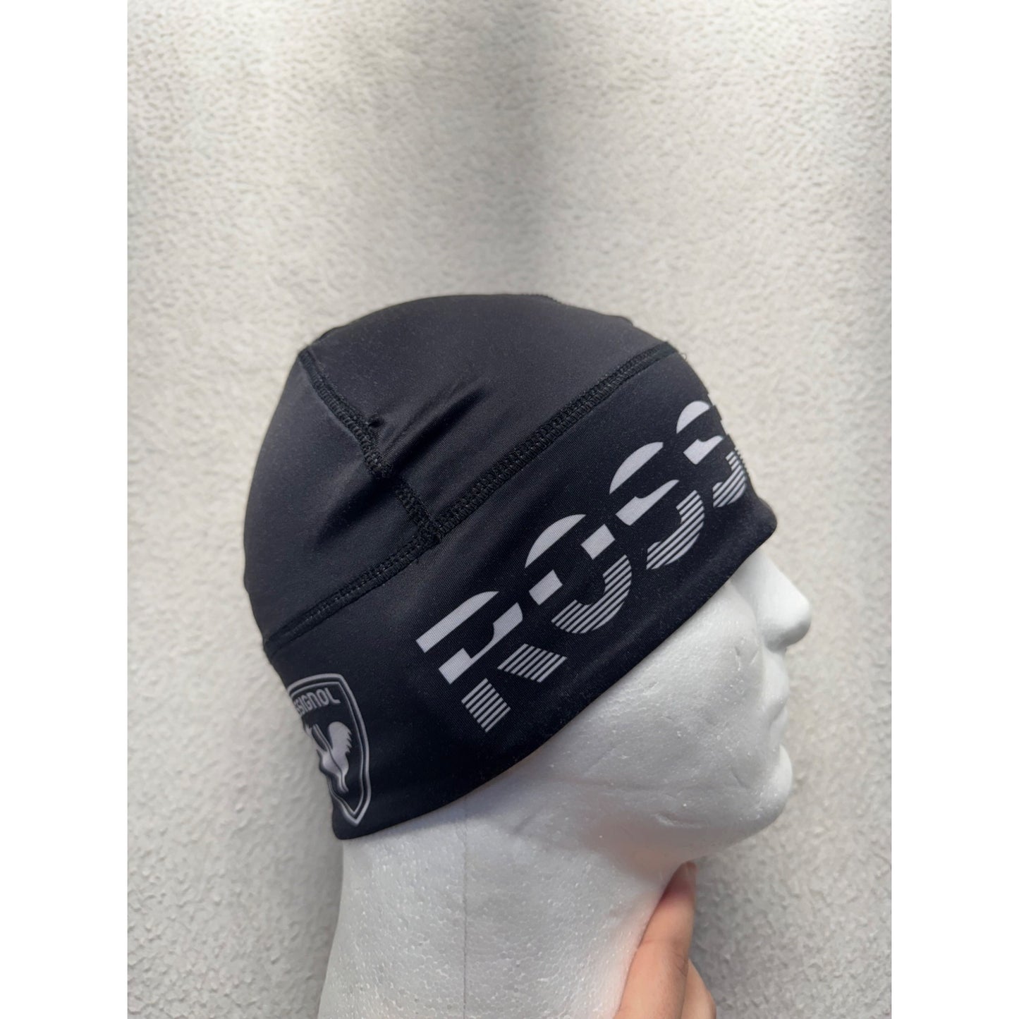 Rossignol Black Stretch Beanie Hat With Logo Design Lightweight Ski Gear #9612