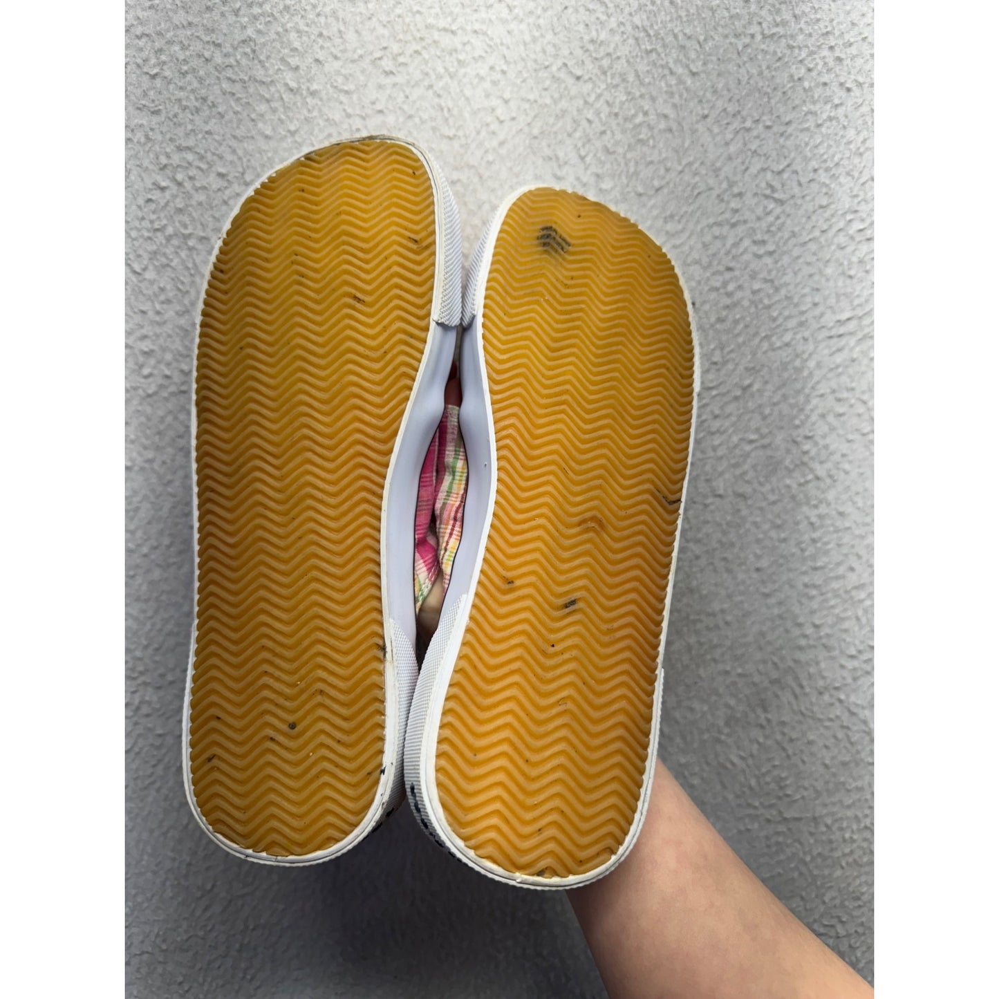 Tommy Hilfiger Pink Plaid Flip Flop Platform Sandals Casual Slip-On Shoes #9632