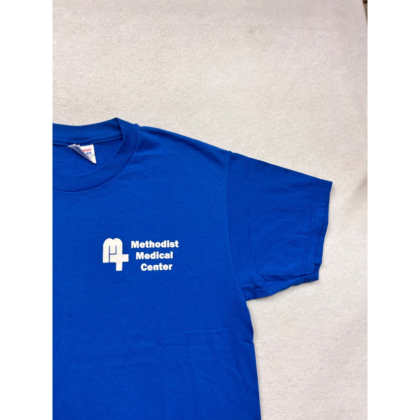Hanes Heavyweight Blue "Methodist Medical Center" T-Shirt L #396A