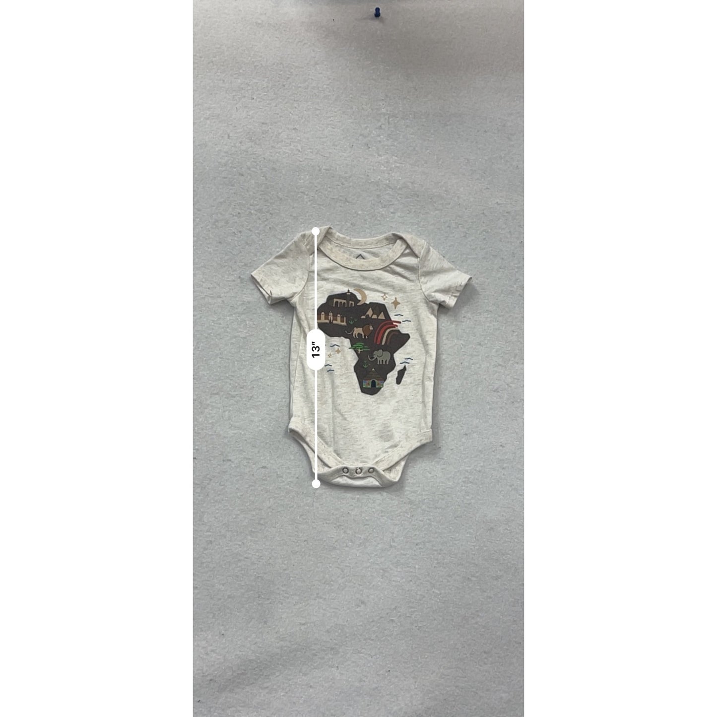 Baby Romper 0-3M By Well Worn With Africa-Themed Print #133C