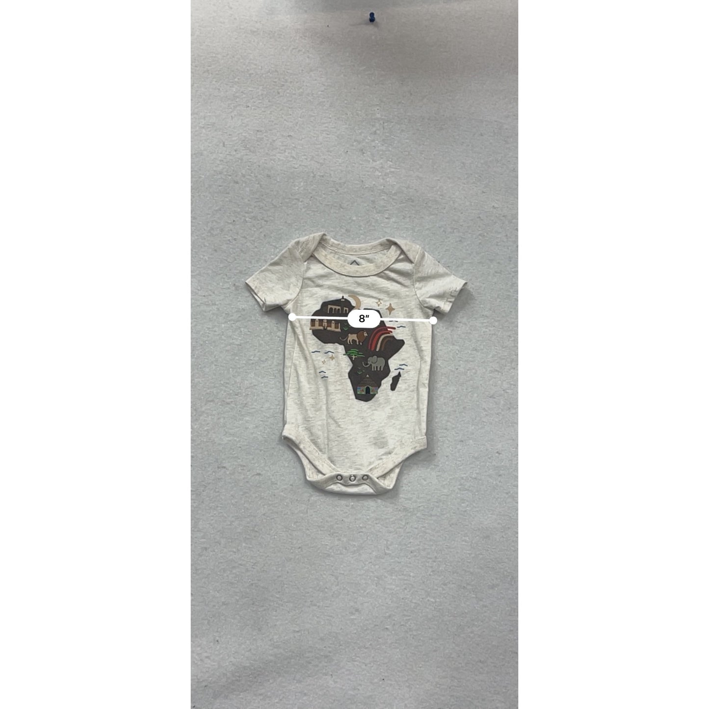 Baby Romper 0-3M By Well Worn With Africa-Themed Print #133C