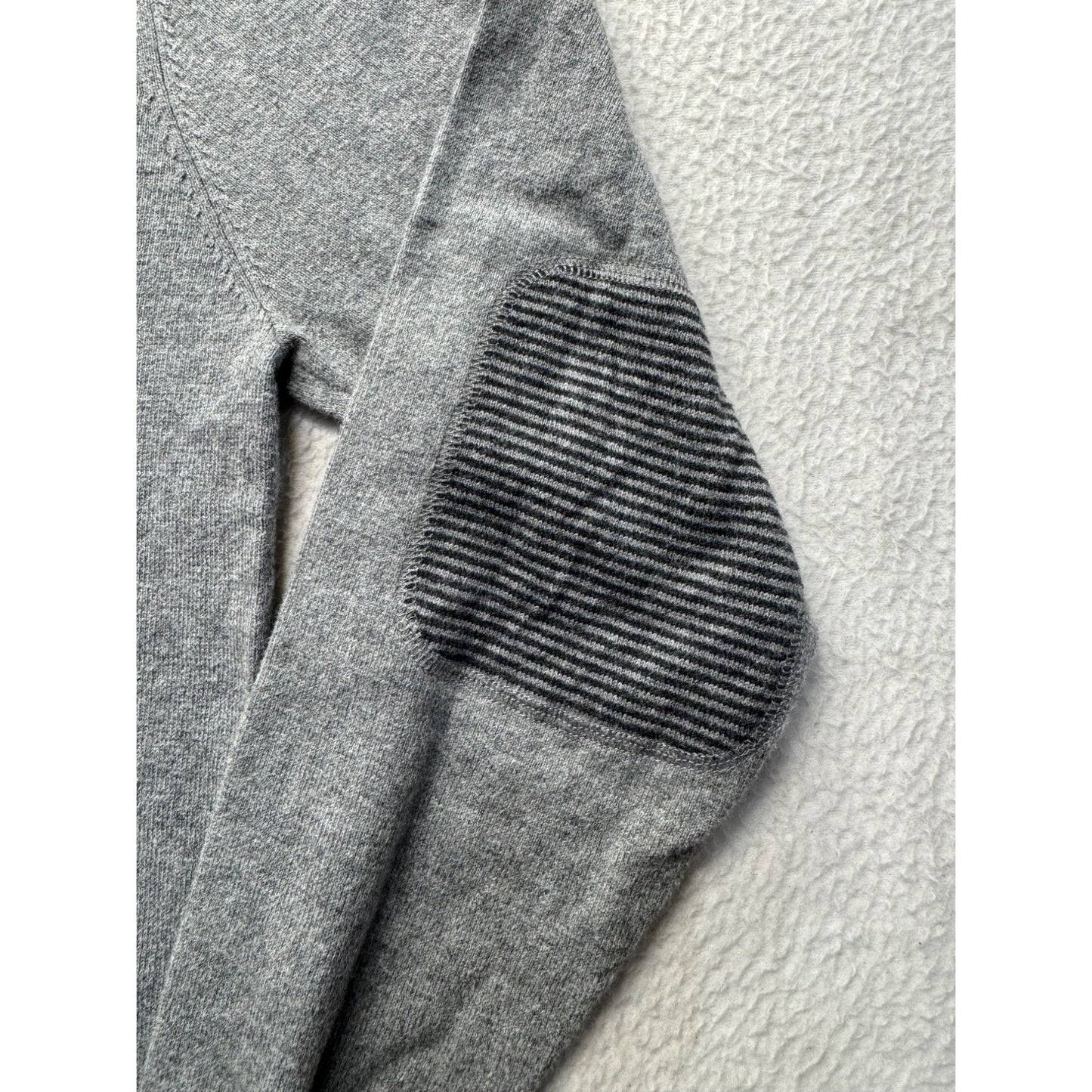 Linksoul Gray Crewneck Sweater With Ribbed Elbow Patches Size L 248B