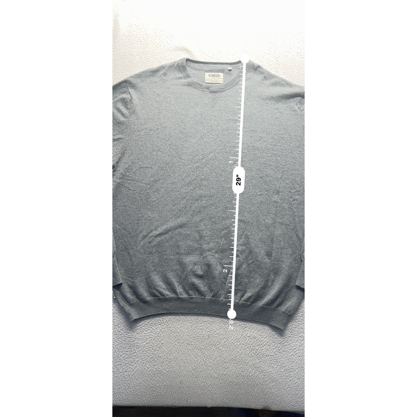 Linksoul Gray Crewneck Sweater With Ribbed Elbow Patches Size L 248B