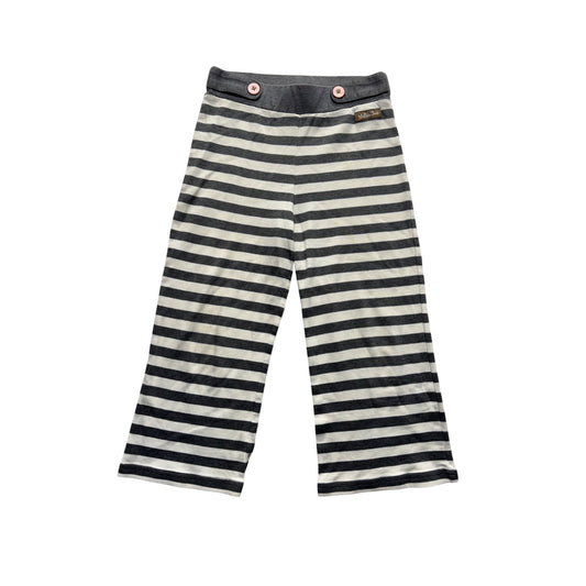Matilda Jane Gray & White Striped Girls Pants With Pink Button Accents #9201