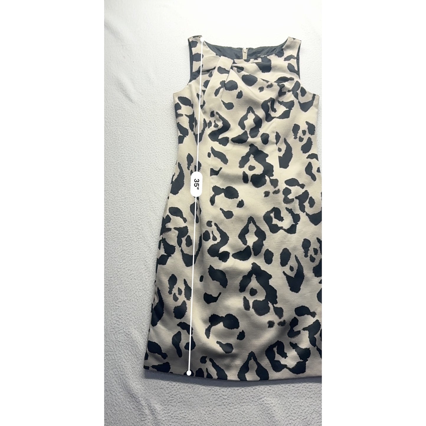 Ann Taylor Petite 2P Leopard Print Sleeveless Sheath Dress Beige & Black #7706