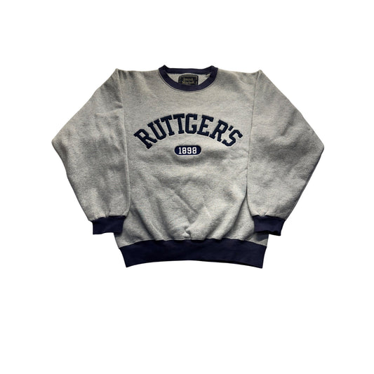 Vintage Jones & Mitchell Rutgers 1898 Sweatshirt Gray & Navy Medium #9324