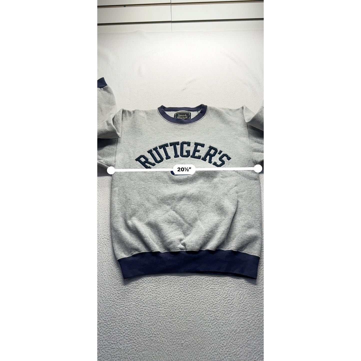 Vintage Jones & Mitchell Rutgers 1898 Sweatshirt Gray & Navy Medium #9324