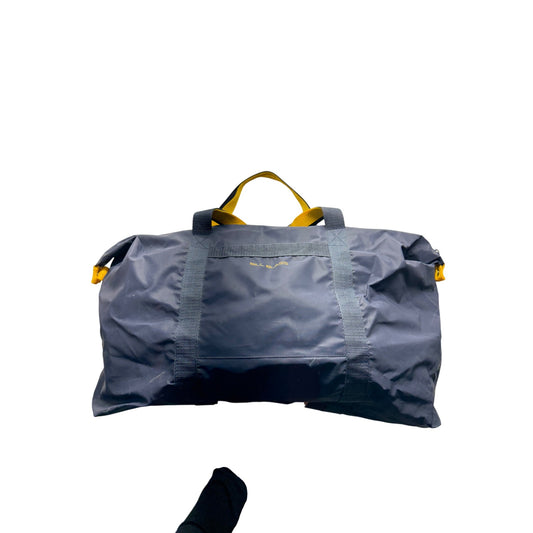 Bill Blass Large Navy Duffel Bag With Yellow Accents & Dual Handles 9378