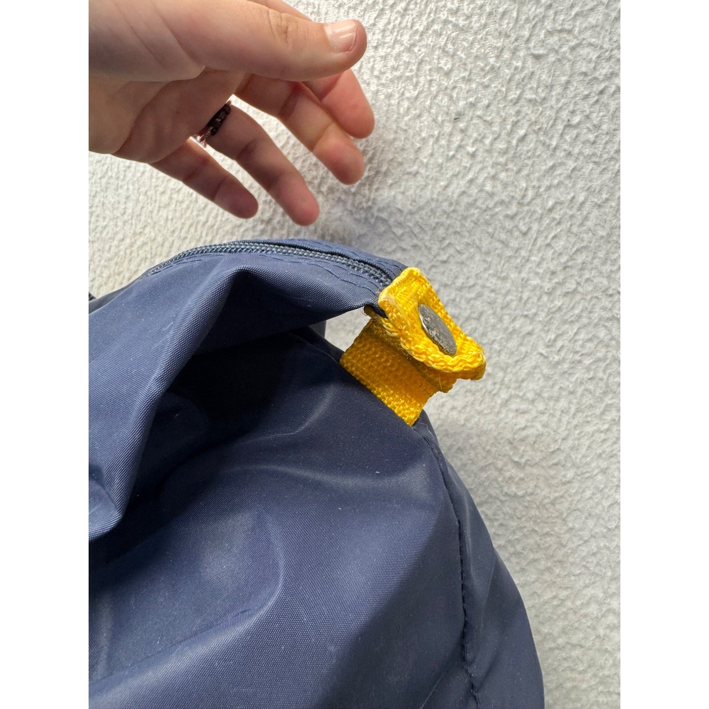 Bill Blass Large Navy Duffel Bag With Yellow Accents & Dual Handles 9378