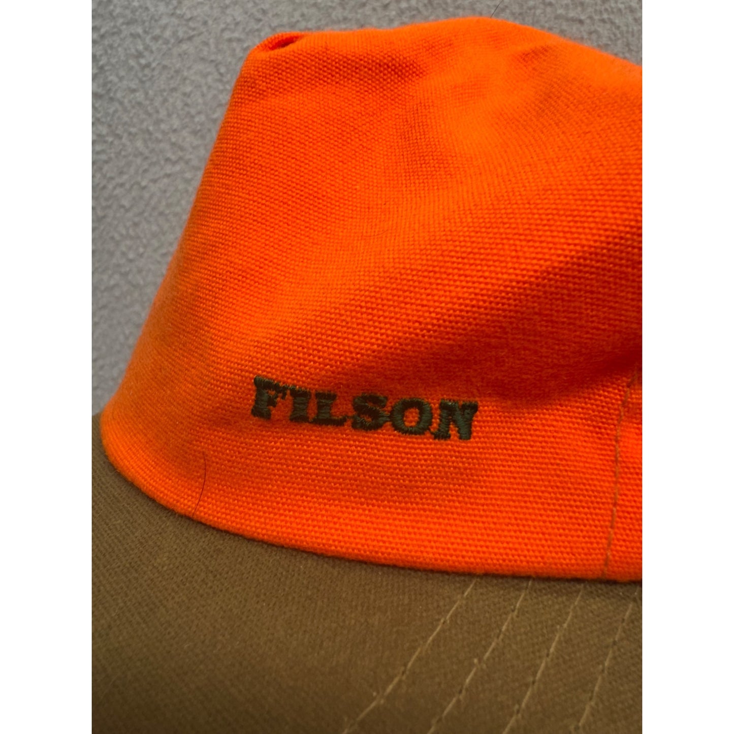 Filson Blaze Orange & Tan Adjustable Outdoor Cap #67B