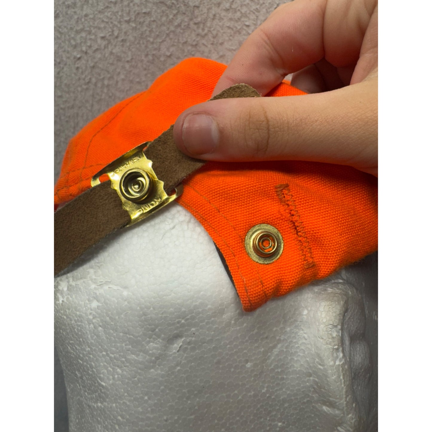 Filson Blaze Orange & Tan Adjustable Outdoor Cap #67B