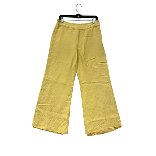 Yellow Wide-Leg Linen Blend Pants Size 4 #8594