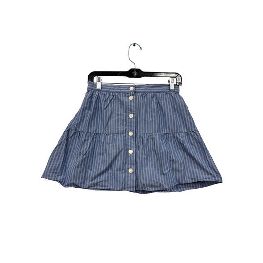 Women’s Small Madewell Blue & White Striped Cotton Skirt with Button Front  #6309