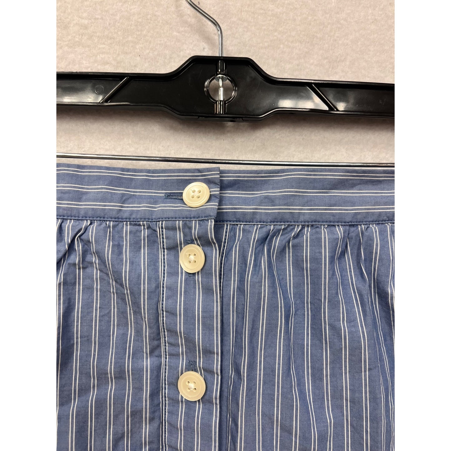 Women’s Small Madewell Blue & White Striped Cotton Skirt with Button Front  #6309