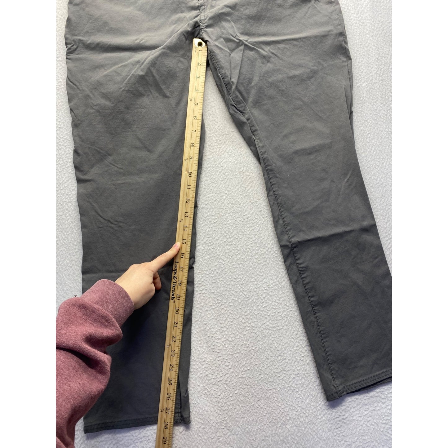 Mens Denali Gray Pants 34x30 Lightweight Stretch Casual Wear #7364