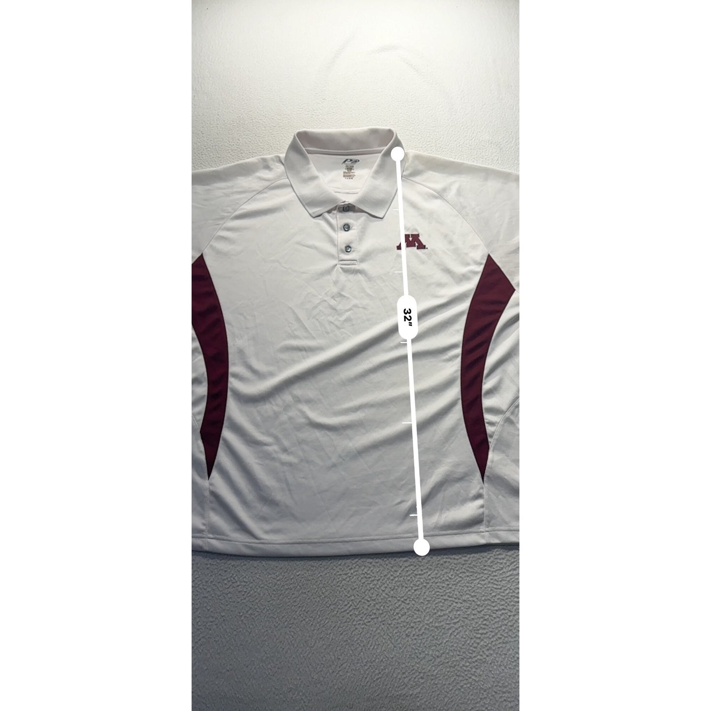 Pro Player Minnesota Polo Shirt 3XL White & Maroon #7915