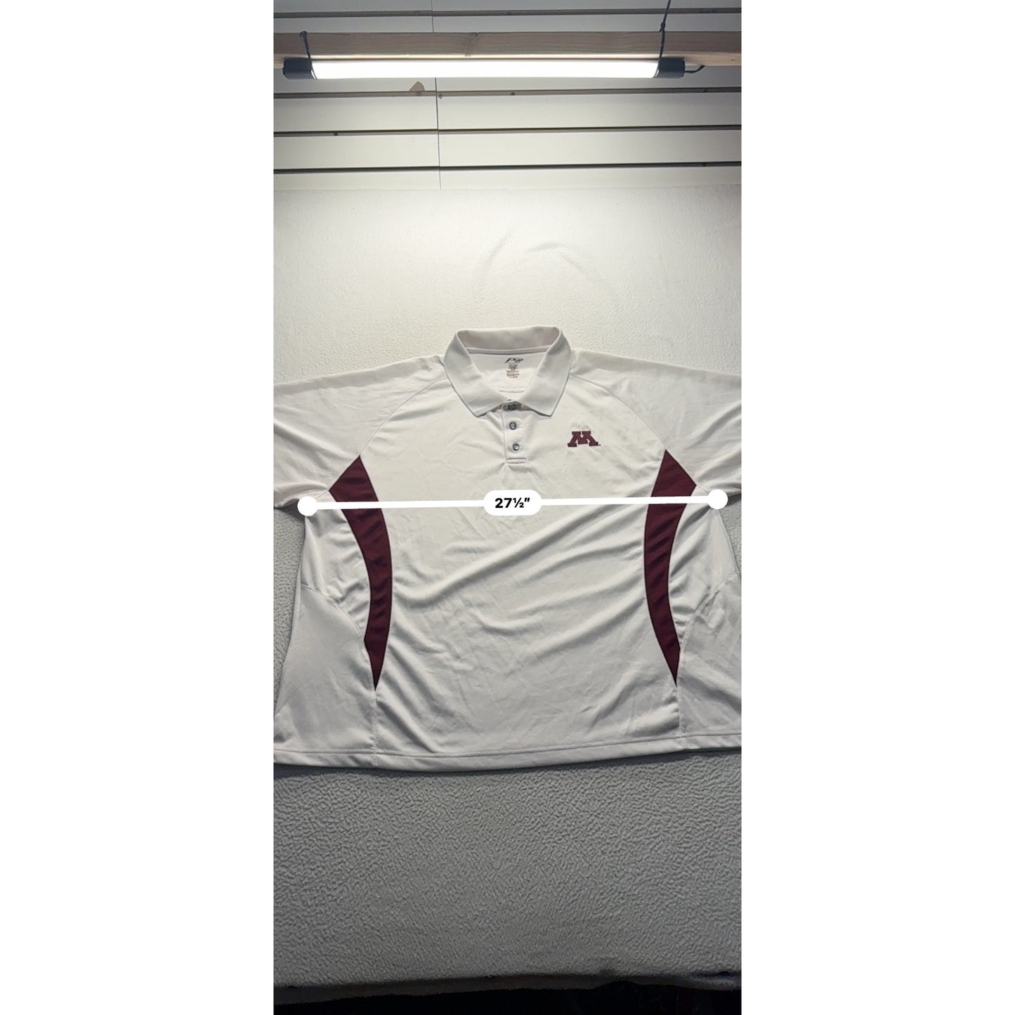 Pro Player Minnesota Polo Shirt 3XL White & Maroon #7915