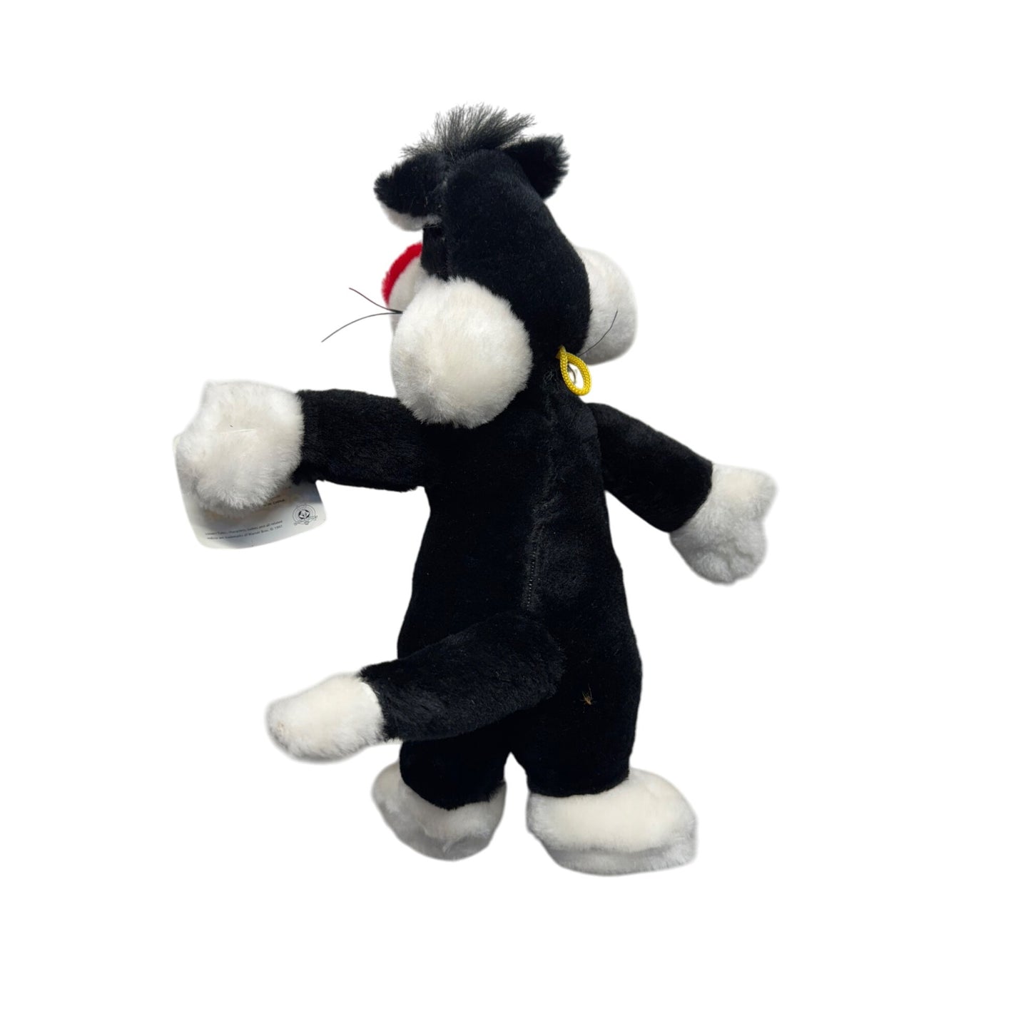 Looney Tunes Sylvester The Cat Plush Toy 10" Black & White With Tags 411B