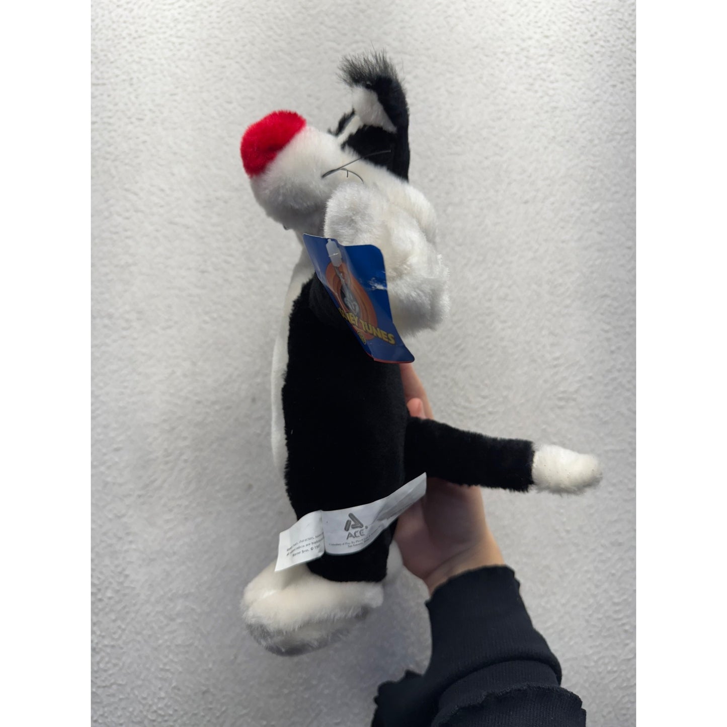 Looney Tunes Sylvester The Cat Plush Toy 10" Black & White With Tags 411B