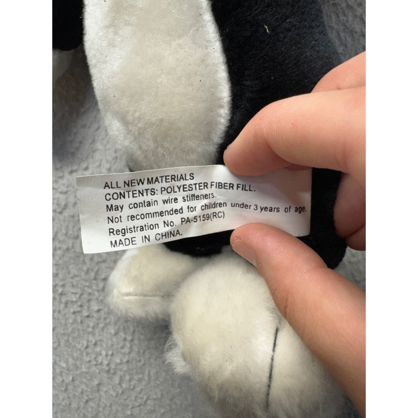 Looney Tunes Sylvester The Cat Plush Toy 10" Black & White With Tags 411B