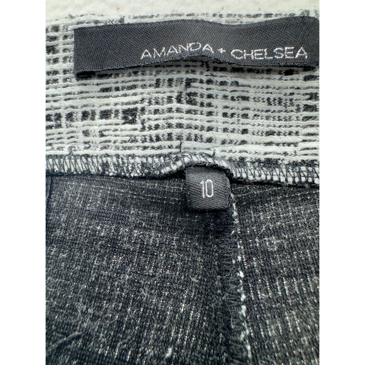 Amanda + Chelsea Black & White Textured Pants Size 10 #184B