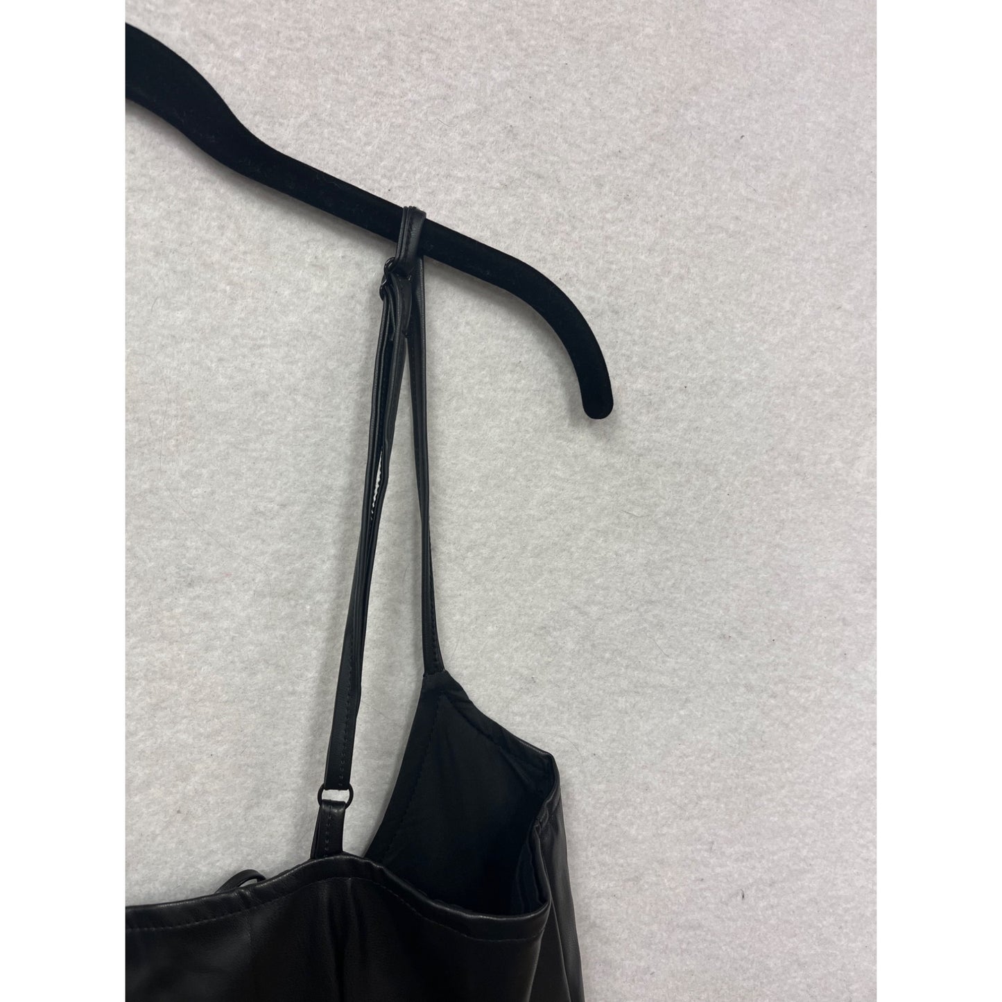 Womens Faux Leather Black Lace-Up Mini Dress By Boshang L #101A