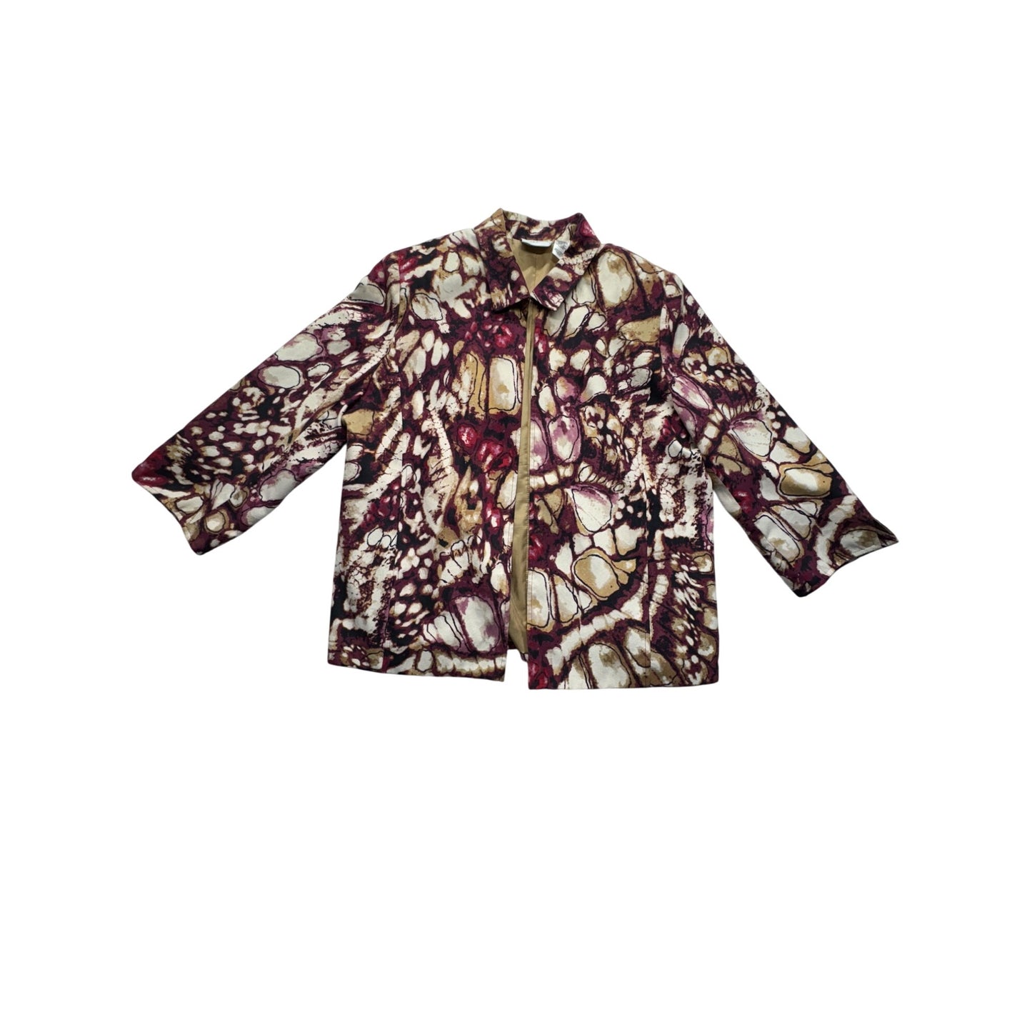 Alfred Dunner Womens Size 14 Abstract Pattern Blazer #7696