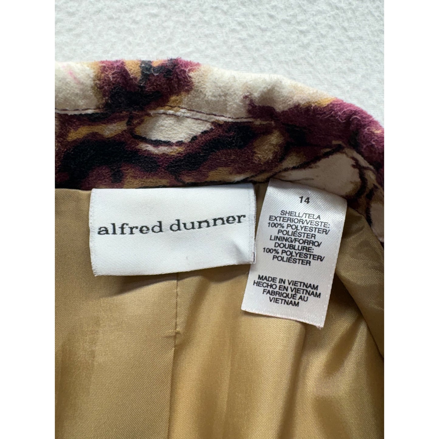 Alfred Dunner Womens Size 14 Abstract Pattern Blazer #7696