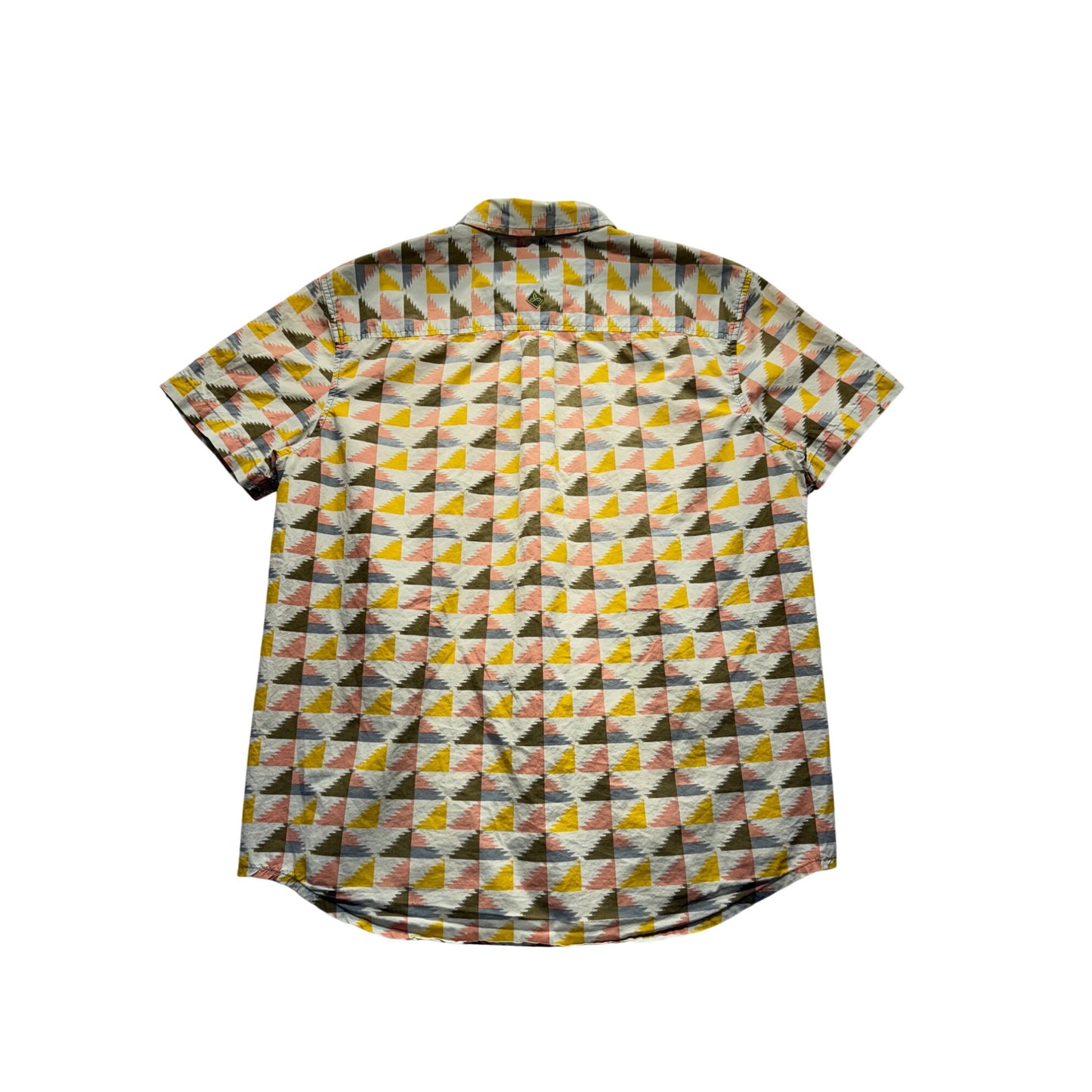 PrAna Short-Sleeve Button-Up Shirt Geometric Print Size M #9095