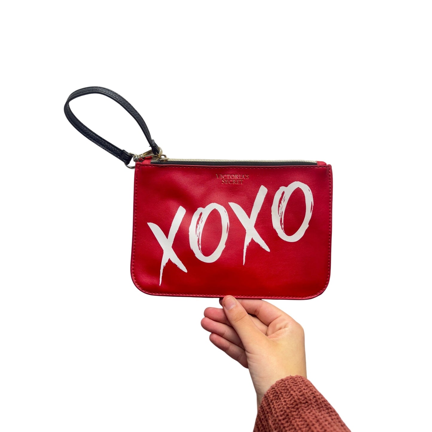 Victorias Secret Red "XOXO" Wristlet Clutch Bag #73B