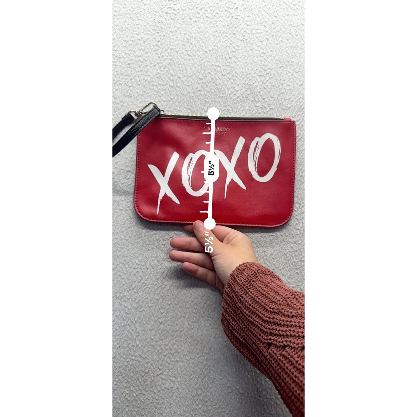 Victorias Secret Red "XOXO" Wristlet Clutch Bag #73B