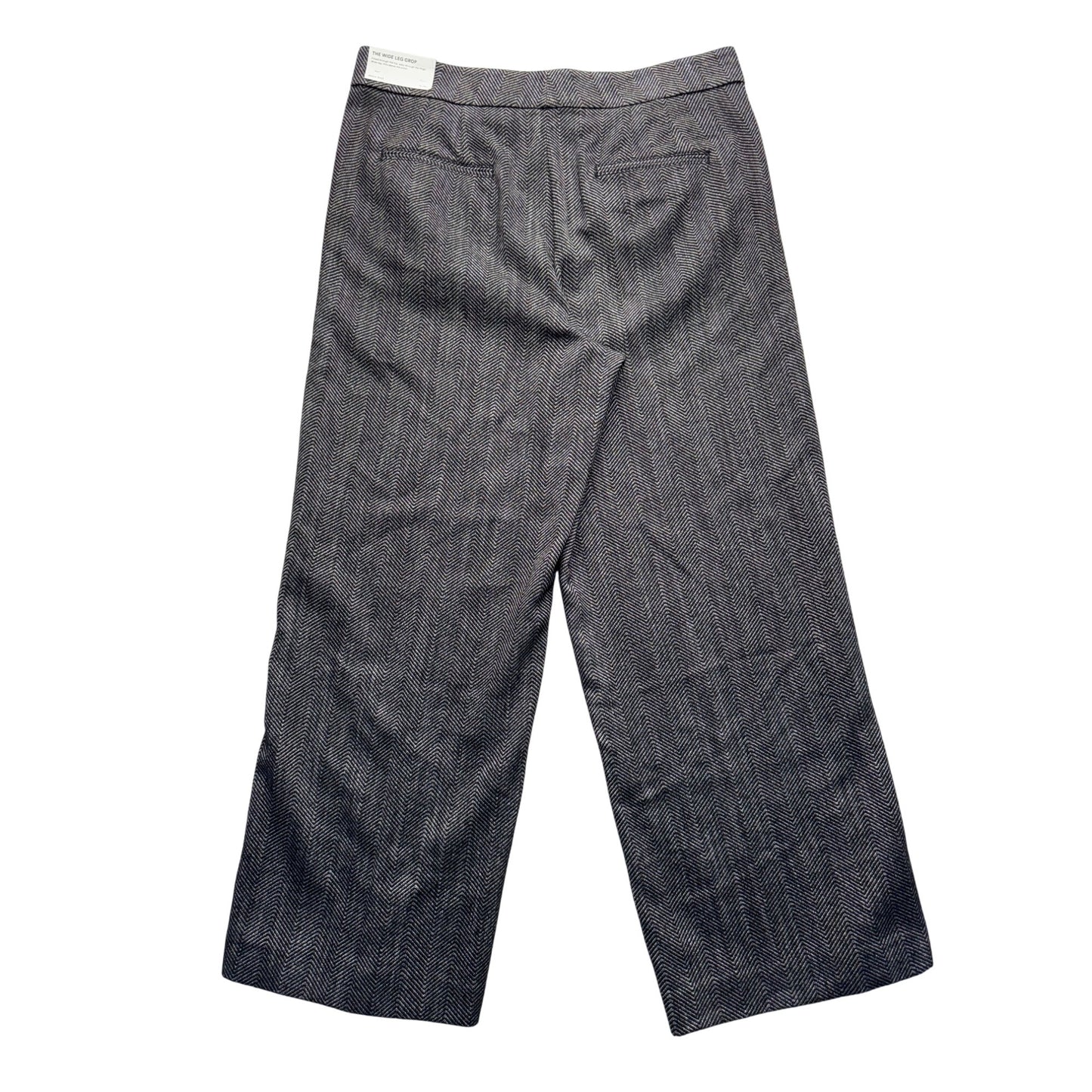 Ann Taylor Wide Leg Crop Pants 12T High Rise Gray Chevron Pattern #182B