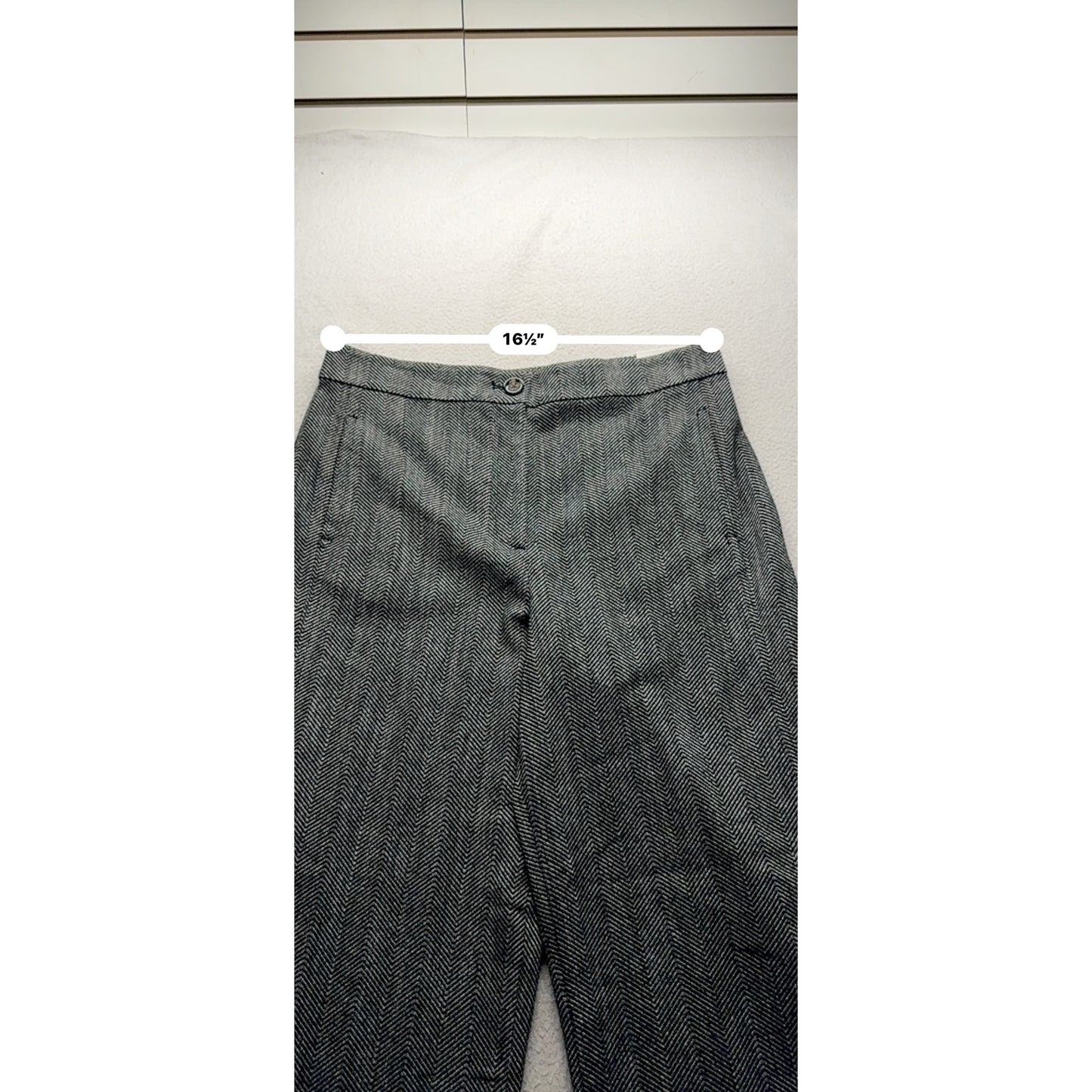 Ann Taylor Wide Leg Crop Pants 12T High Rise Gray Chevron Pattern #182B