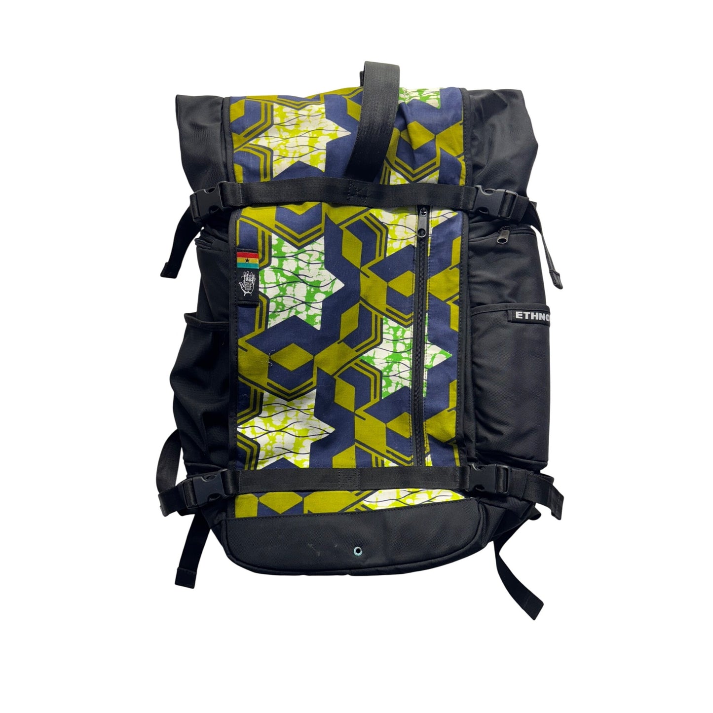Ethnotek Raja 30L Roll-Top Backpack With Ghana Kente Print