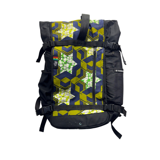 Ethnotek Raja 30L Roll-Top Backpack With Ghana Kente Print