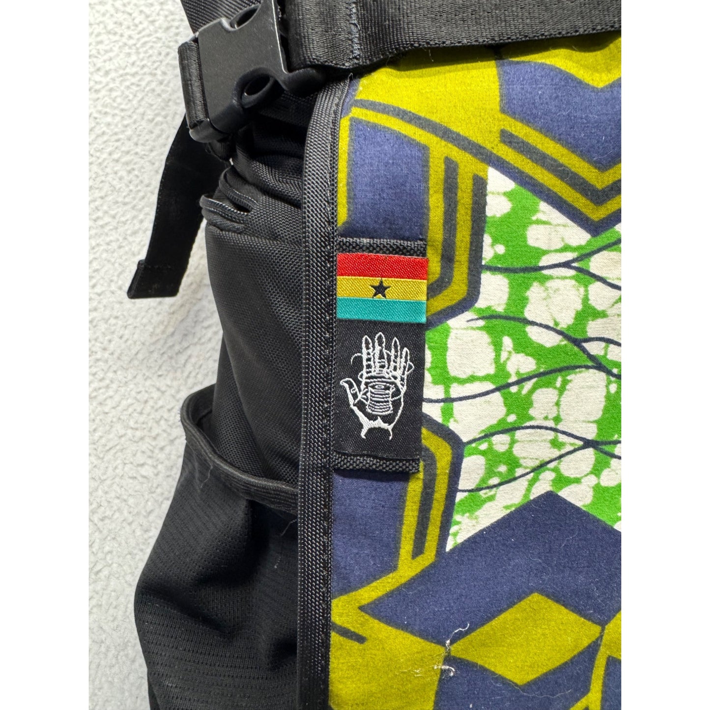 Ethnotek Raja 30L Roll-Top Backpack With Ghana Kente Print